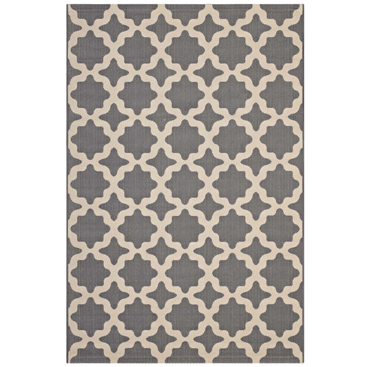 Cyrelle Indoor | Outdoor 5x8 Area Rug, Gray & Beige