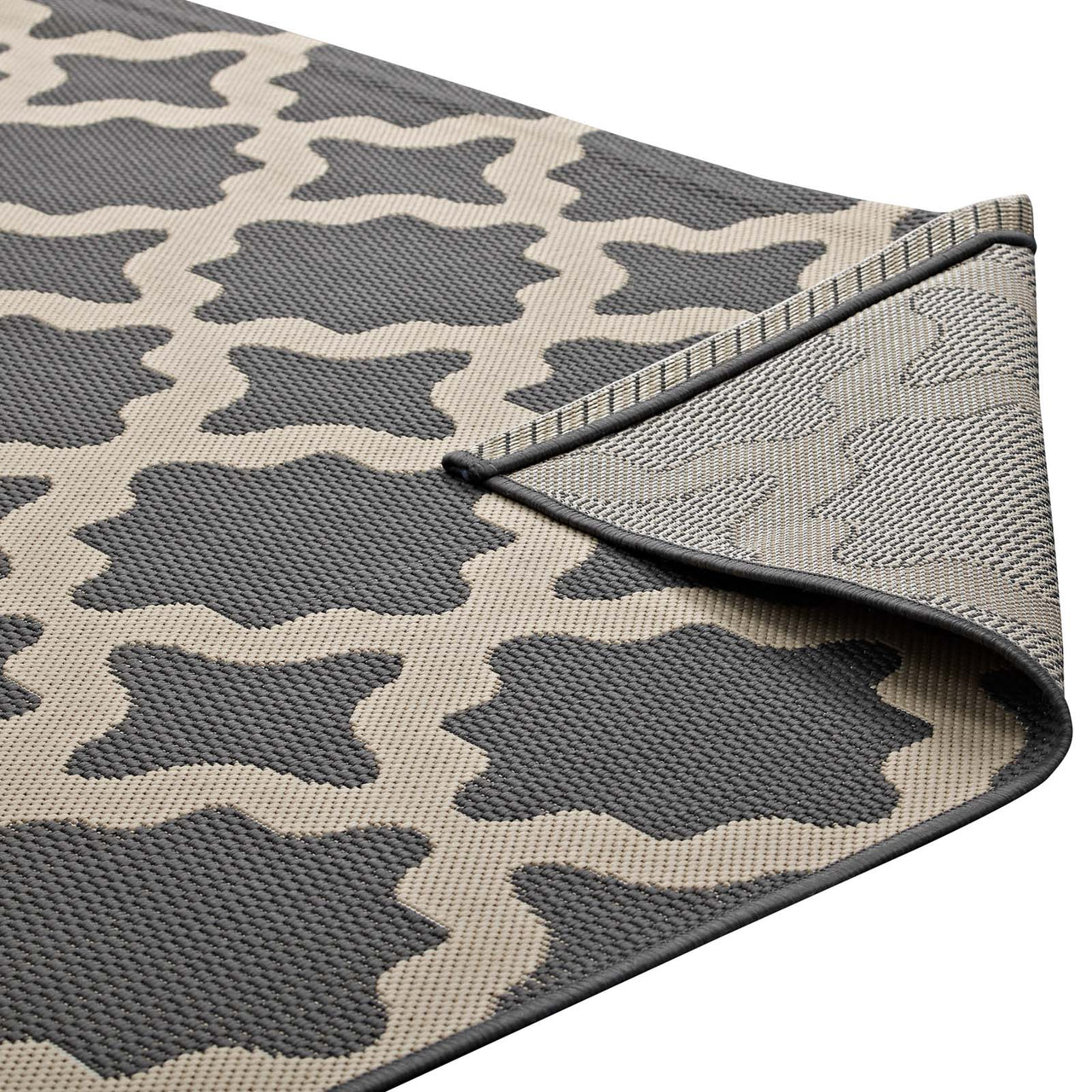 Cyrelle Indoor | Outdoor 5x8 Area Rug, Gray & Beige