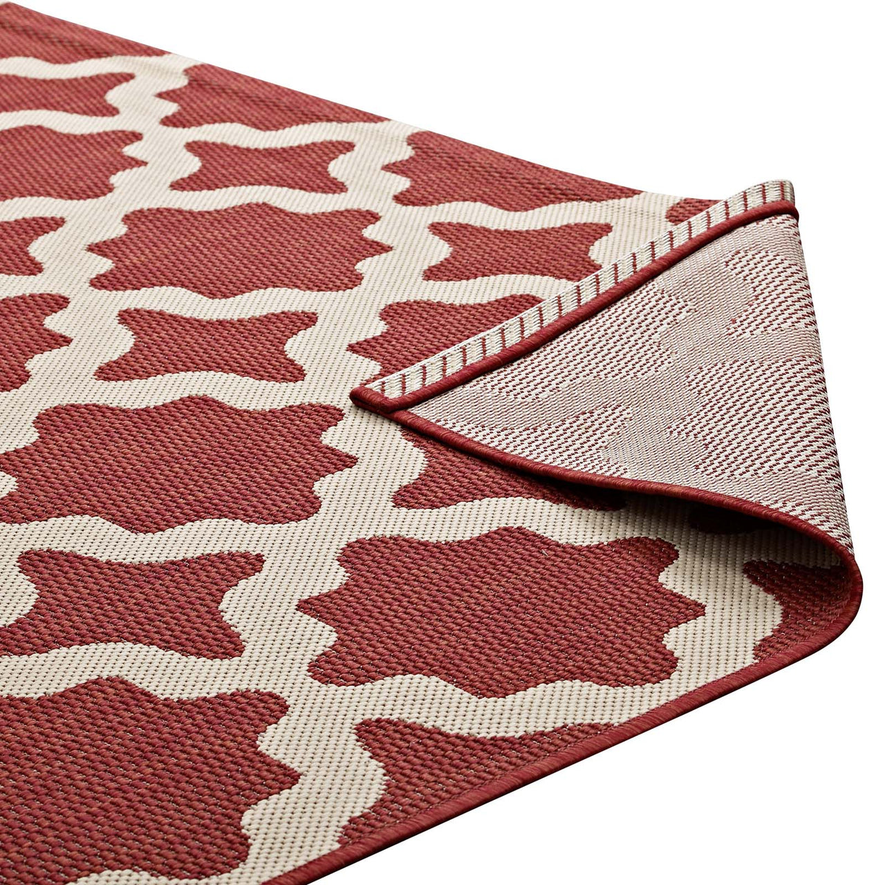 Cyrelle Indoor | Outdoor 5x8 Area Rug, Red & Beige