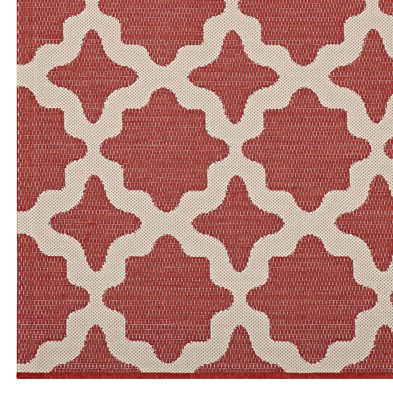 Cyrelle Indoor | Outdoor 8x10 Area Rug, Red & Beige
