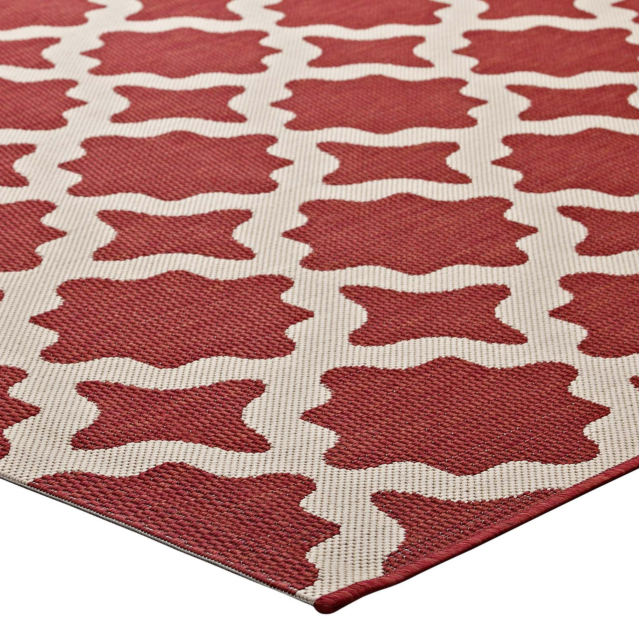 Cyrelle Indoor | Outdoor 8x10 Area Rug, Red & Beige