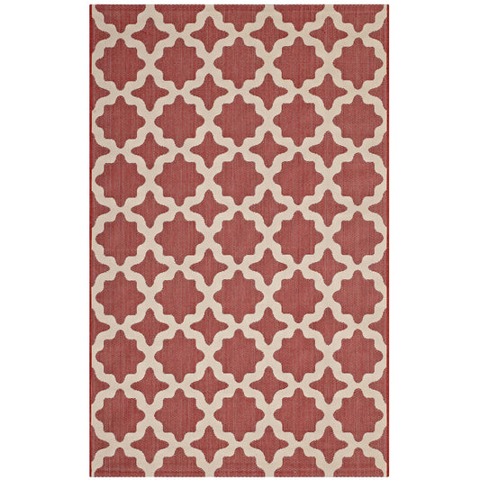 Cyrelle Indoor | Outdoor 9x12 Area Rug, Red & Beige