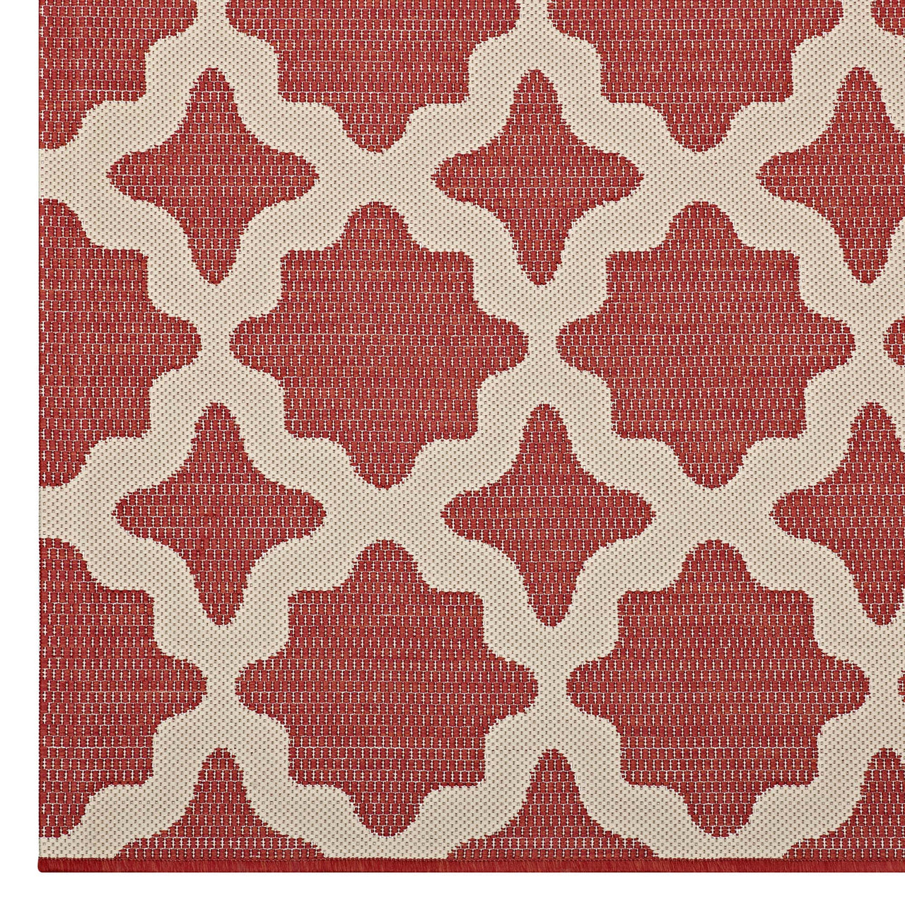 Cyrelle Indoor | Outdoor 9x12 Area Rug, Red & Beige