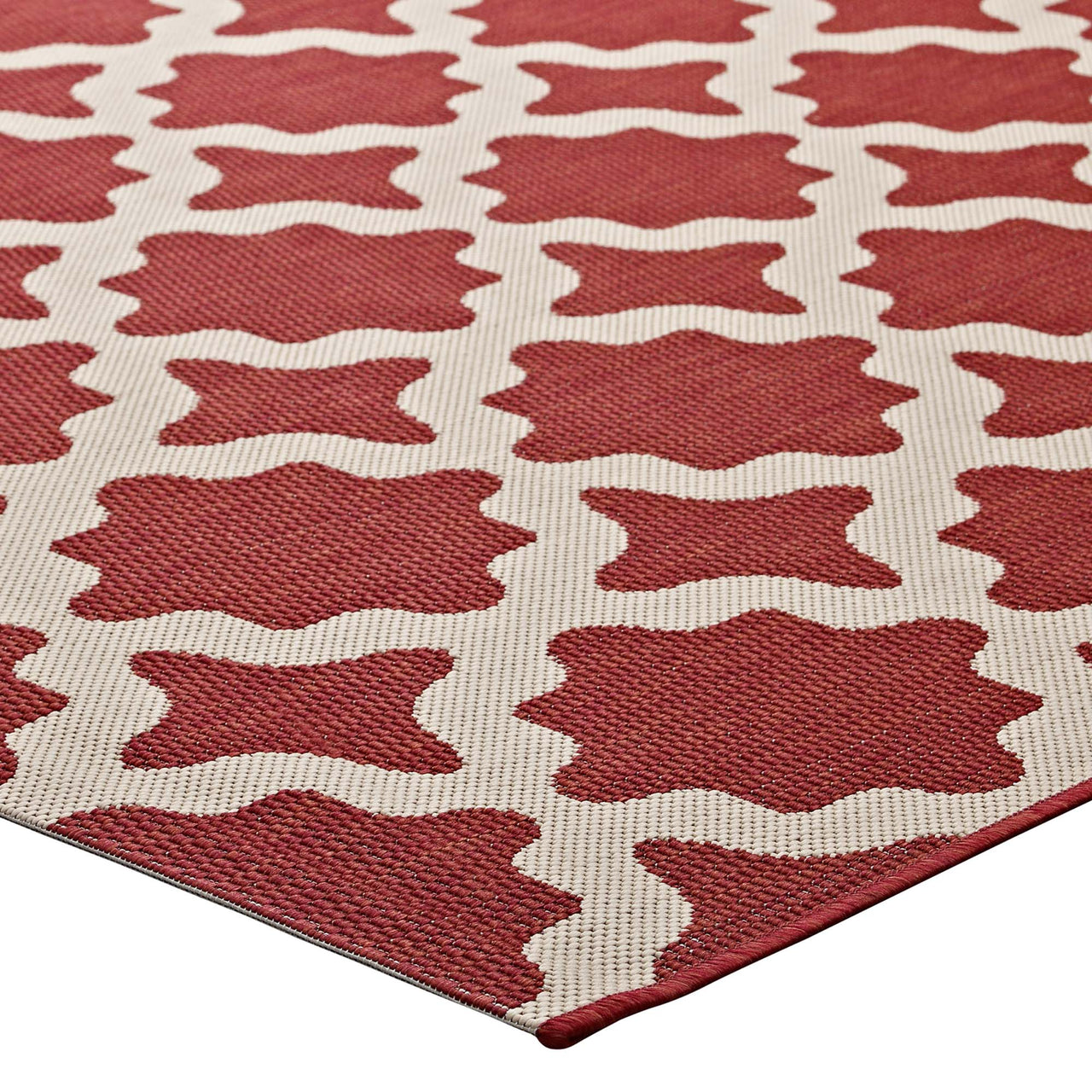 Cyrelle Indoor | Outdoor 9x12 Area Rug, Red & Beige