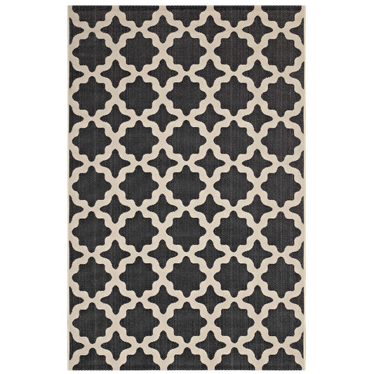 Cyrelle Indoor | Outdoor 4x6 Area Rug, Black & Beige