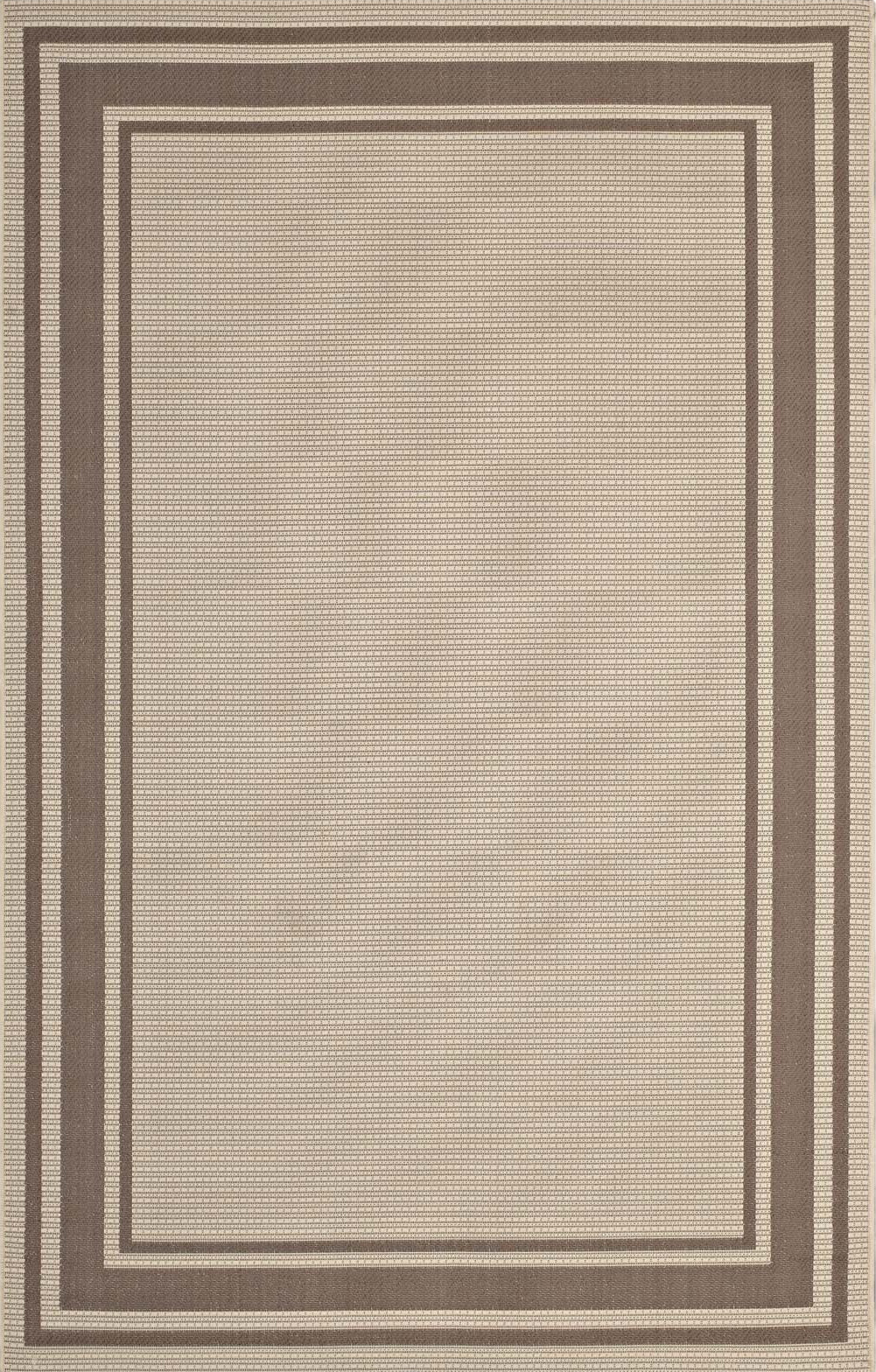 Proteger Indoor | Outdoor 5x8 Area Rug, Light Beige & Dark Beige