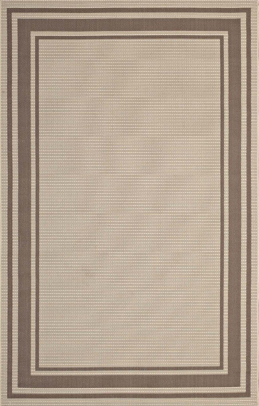 Proteger Indoor | Outdoor 5x8 Area Rug, Light Beige & Dark Beige