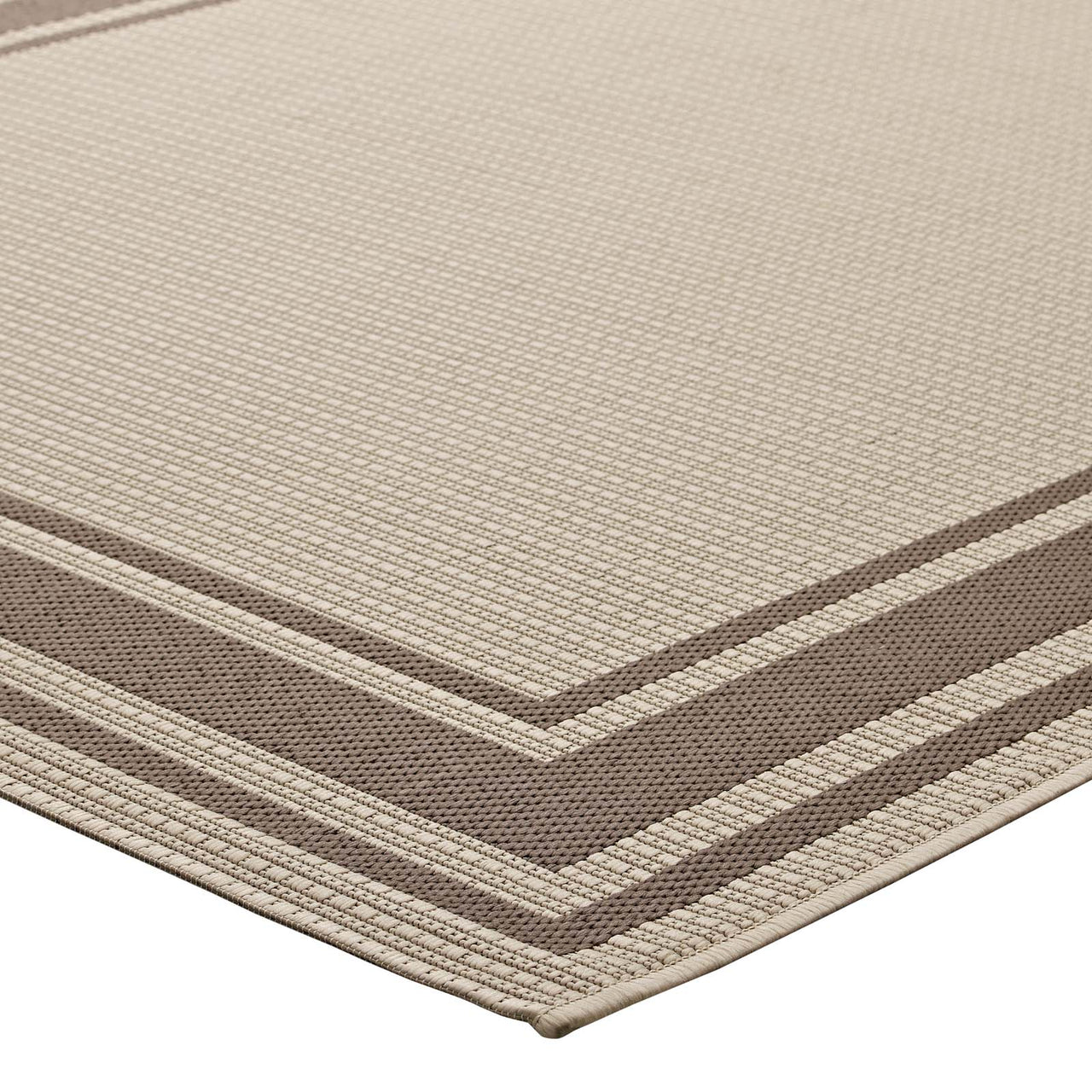 Proteger Indoor | Outdoor 5x8 Area Rug, Light Beige & Dark Beige