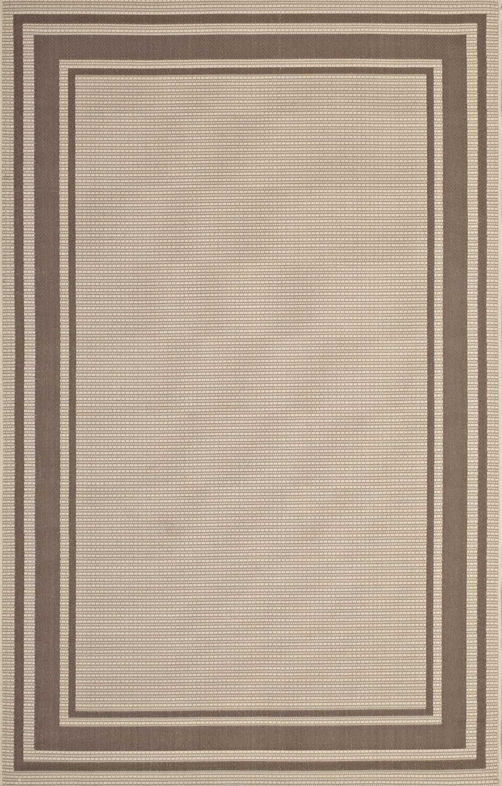Proteger Indoor | Outdoor 8x10 Area Rug, Light Beige & Dark Beige