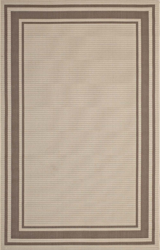 Proteger Indoor | Outdoor 8x10 Area Rug, Light Beige & Dark Beige