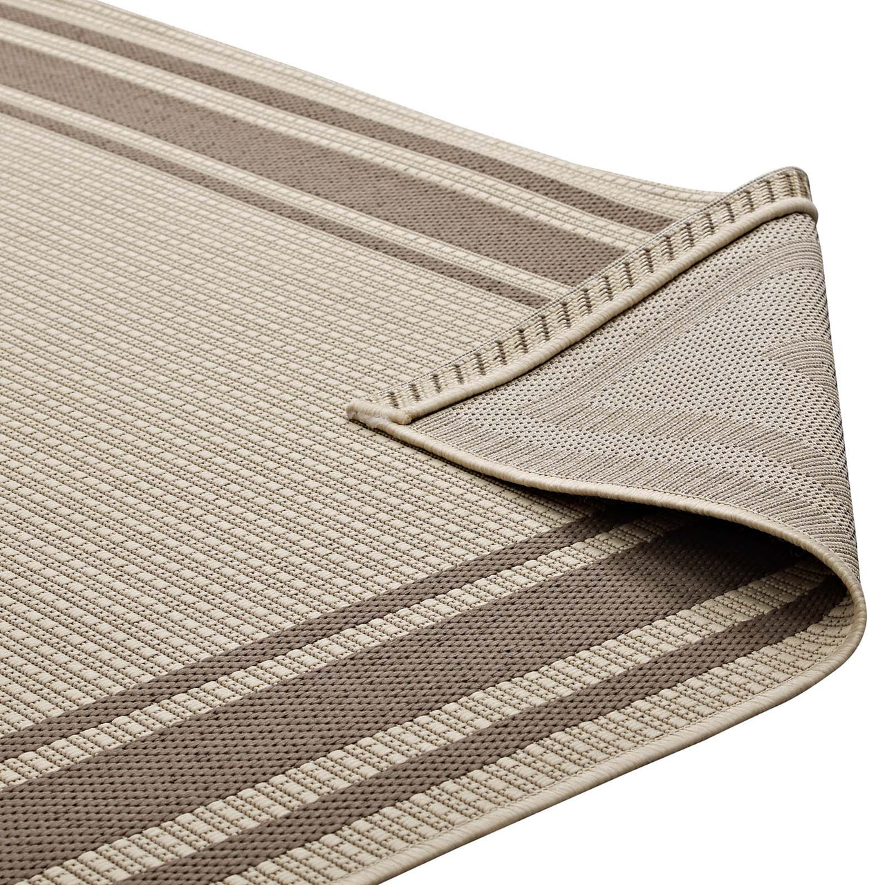 Proteger Indoor | Outdoor 8x10 Area Rug, Light Beige & Dark Beige