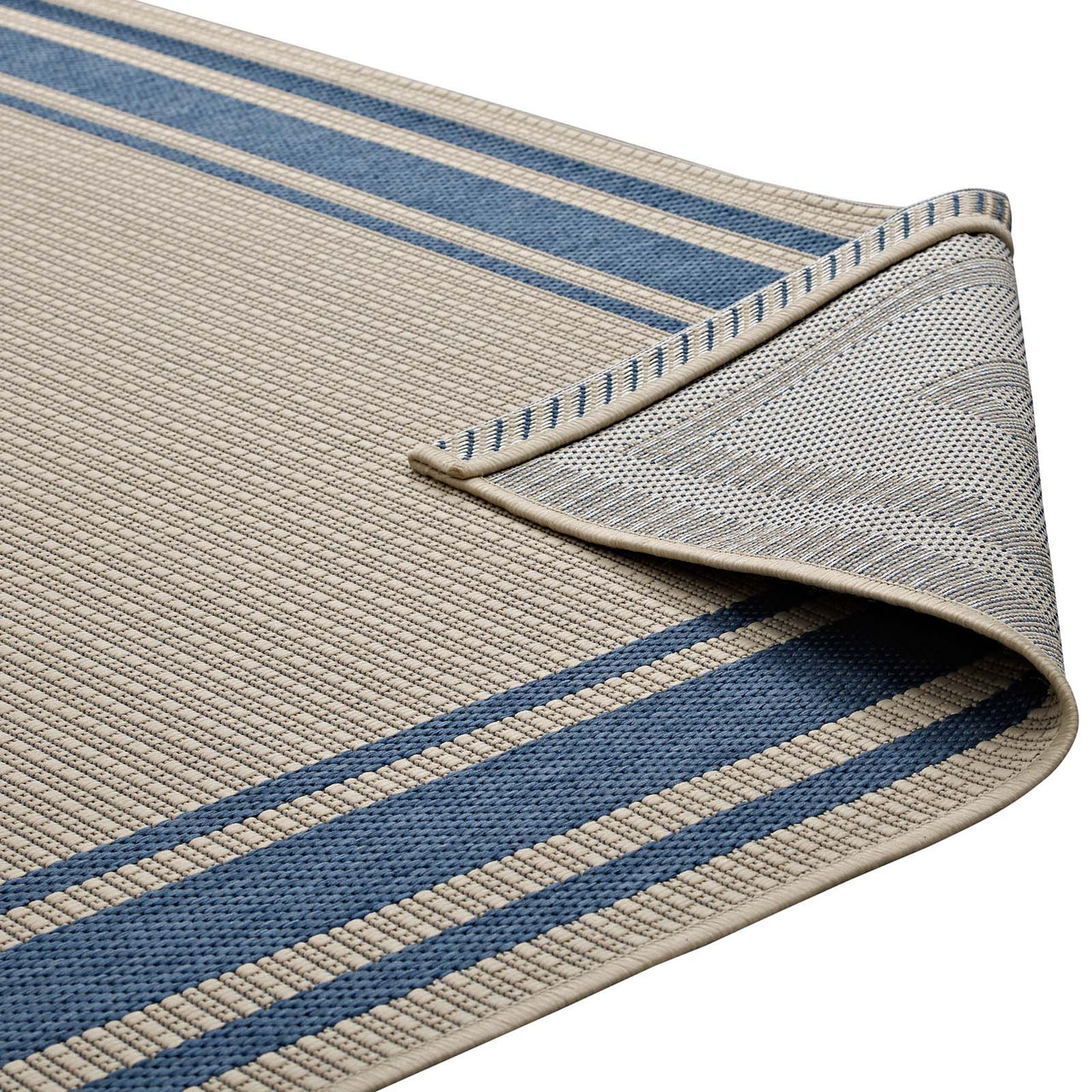 Proteger Indoor | Outdoor 5x8 Area Rug, Blue & Beige