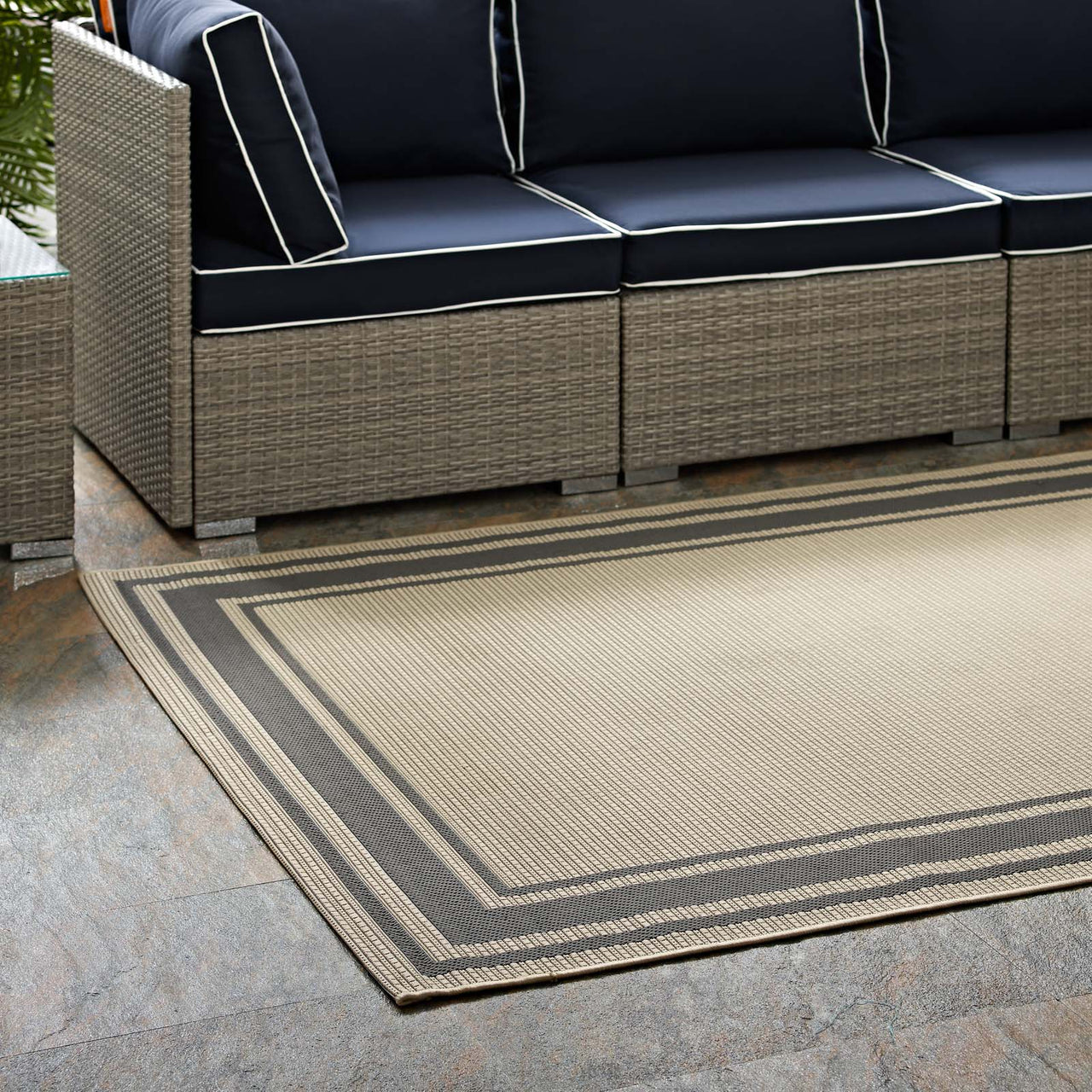 Proteger Indoor | Outdoor 5x8 Area Rug, Gray & Beige