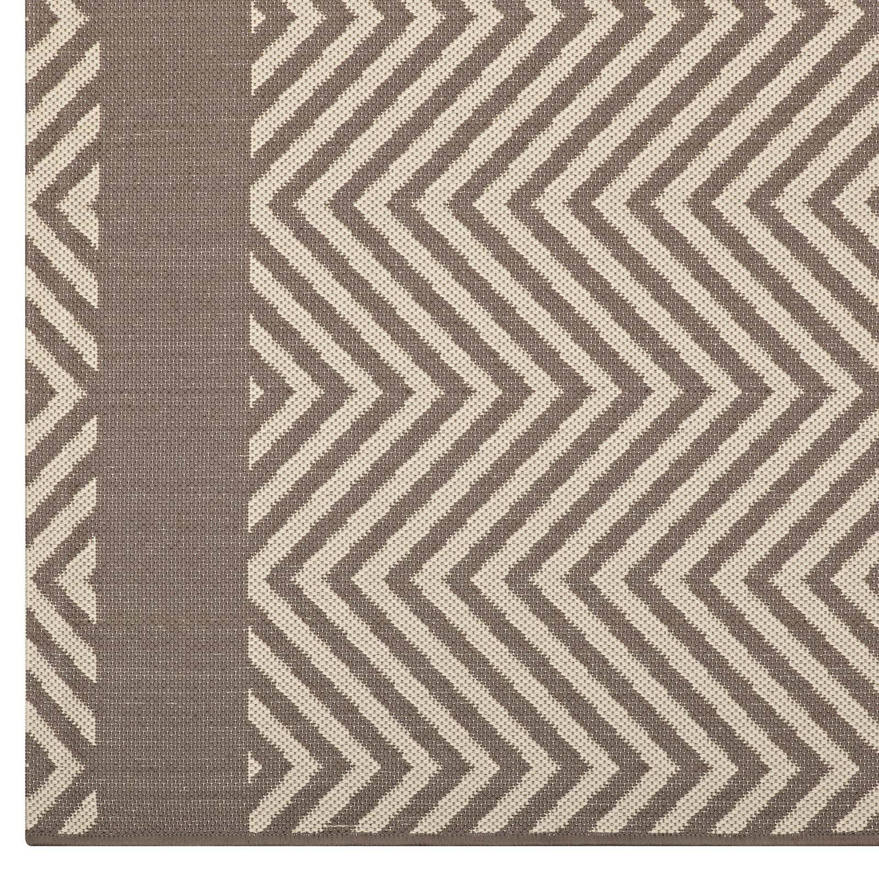 Illusion Veil Indoor | Outdoor 5x8 Area Rug, Light Beige & Dark Beige
