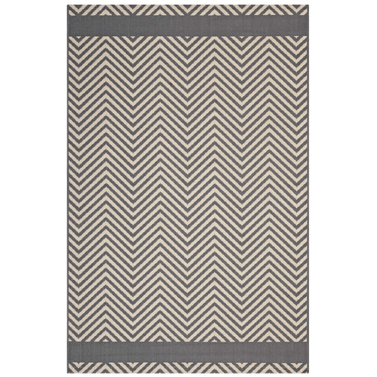 Illusion Veil Indoor | Outdoor 5x8 Area Rug, Gray & Beige