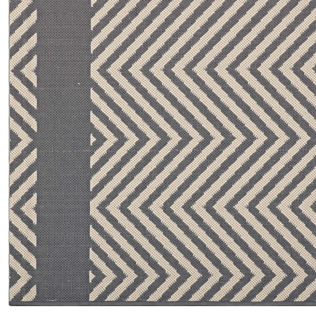 Illusion Veil Indoor | Outdoor 5x8 Area Rug, Gray & Beige