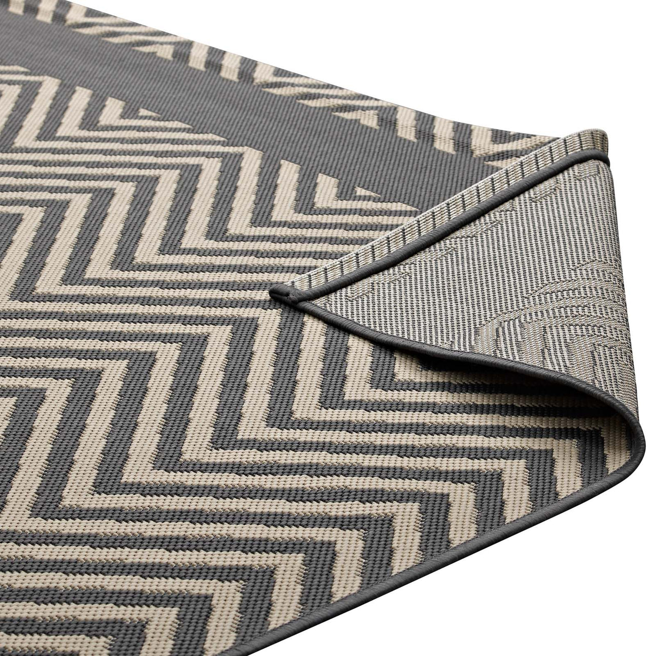 Illusion Veil Indoor | Outdoor 5x8 Area Rug, Gray & Beige