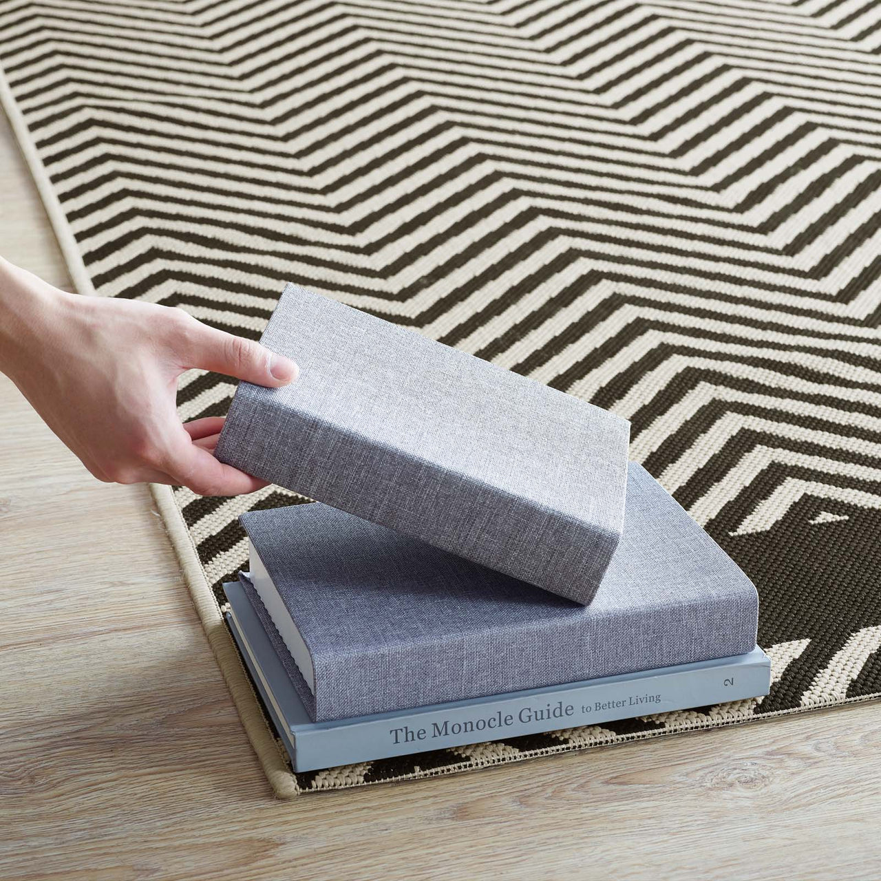 Illusion Veil Indoor | Outdoor 5x8 Area Rug, Gray & Beige