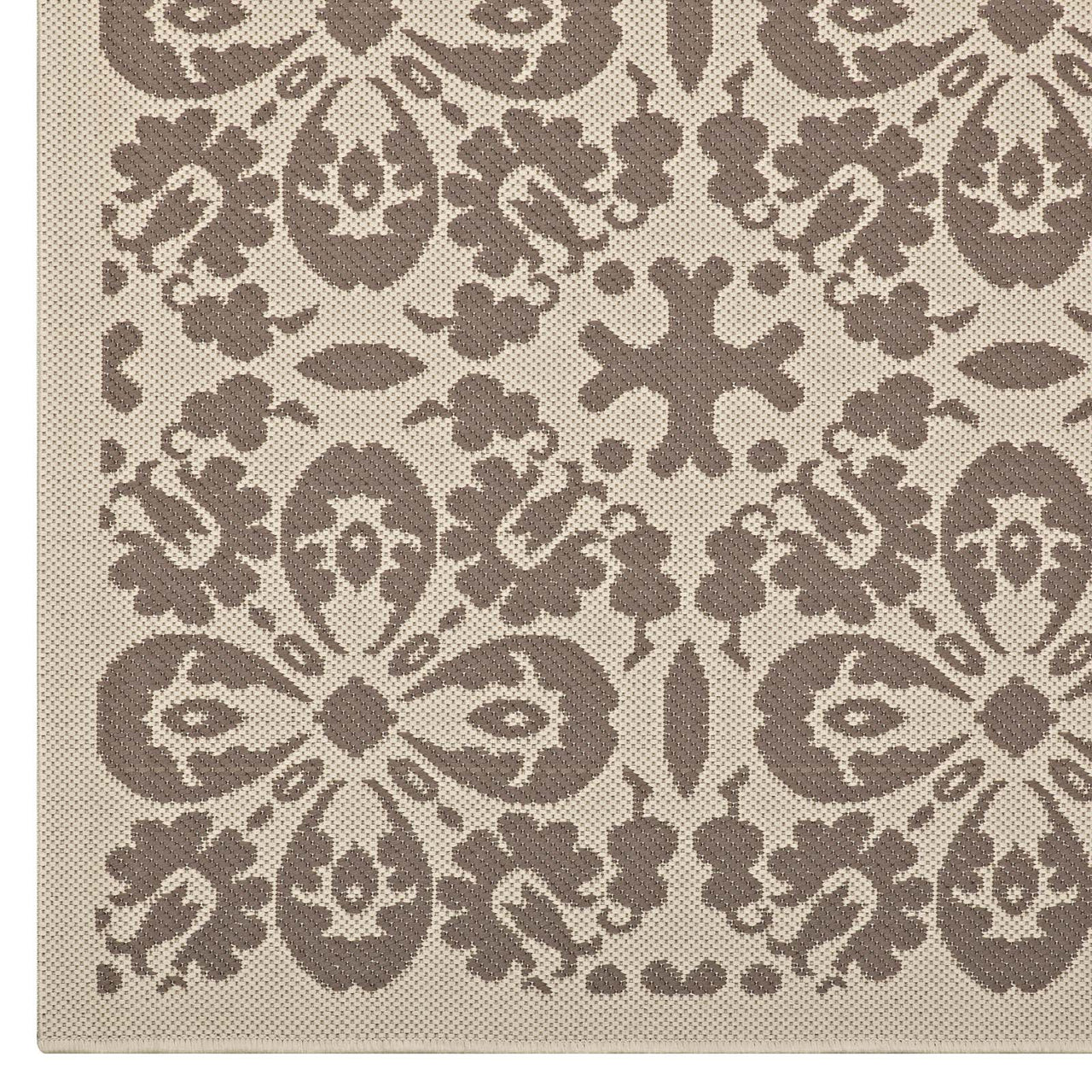 Aubrea Blossom Indoor | Outdoor 5x8 Area Rug, Light Beige & Dark Beige
