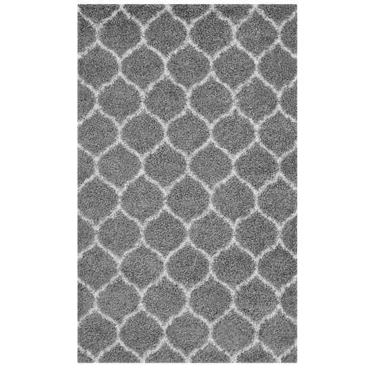 Perforated Barrier 5x8 Shag Area Rug, Gray & Ivory