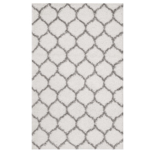 Perforated Barrier 5x8 Shag Area Rug, Gray & Ivory