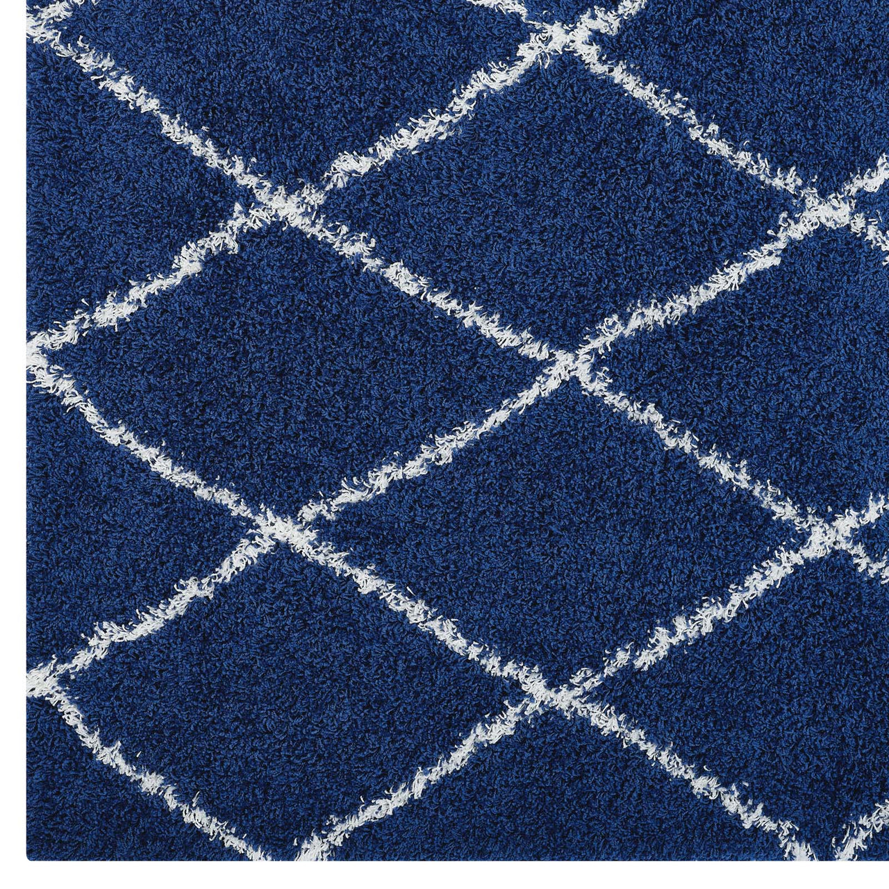 Winter Crystals 5x8 Shag Area Rug, Navy & Ivory