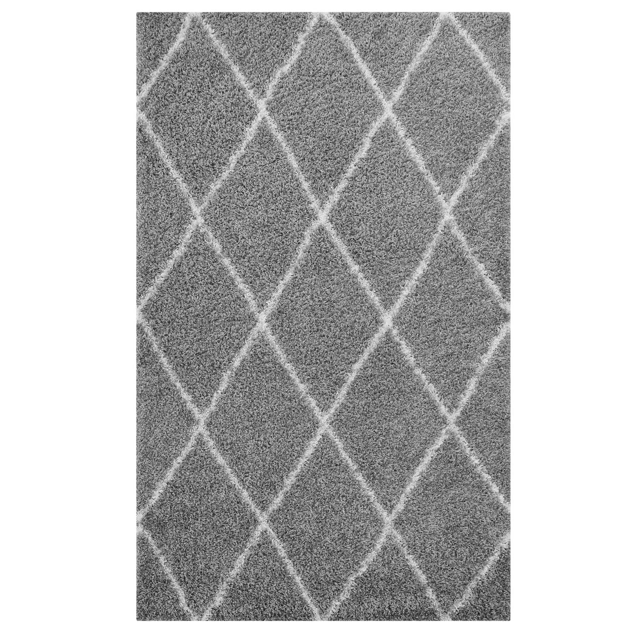 Winter Crystals 5x8 Shag Area Rug, Gray & Ivory