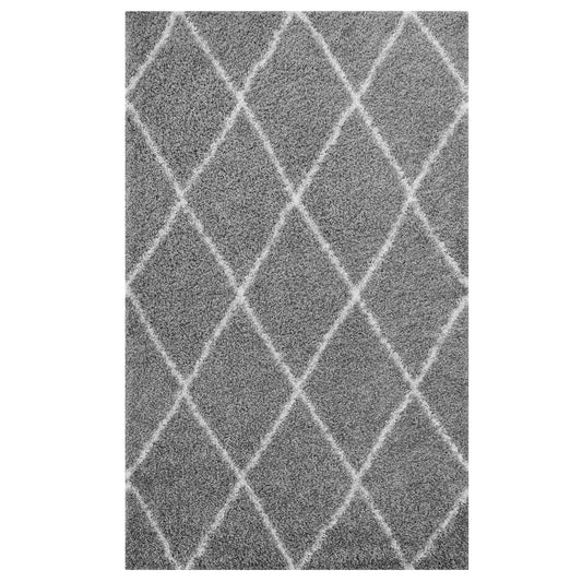 Winter Crystals 5x8 Shag Area Rug, Gray & Ivory