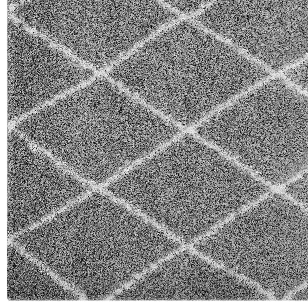 Winter Crystals 5x8 Shag Area Rug, Gray & Ivory