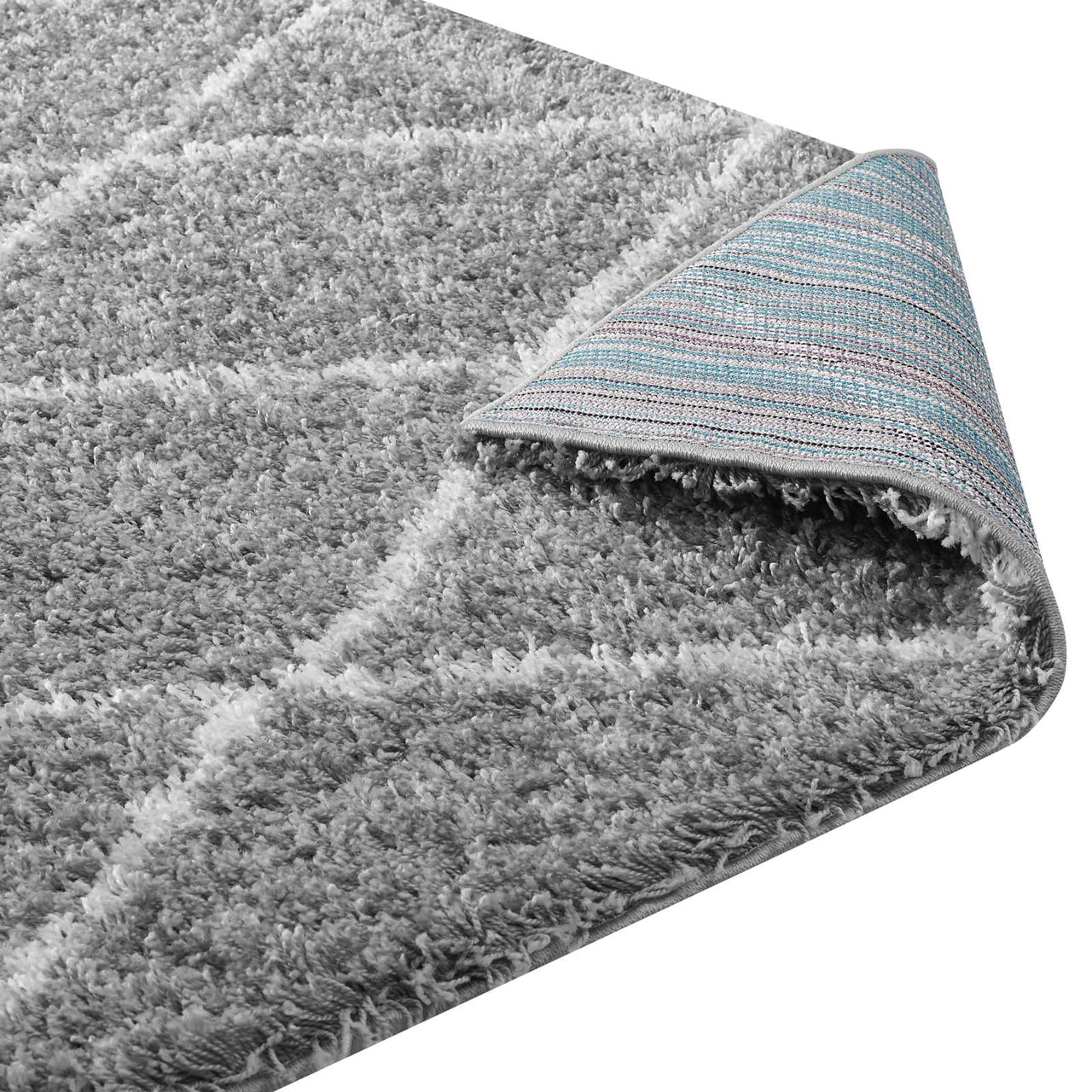 Winter Crystals 5x8 Shag Area Rug, Gray & Ivory