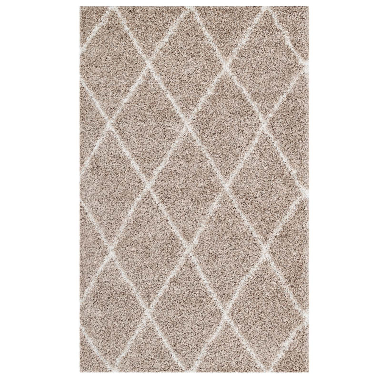 Winter Crystals 5x8 Shag Area Rug, Beige & Ivory