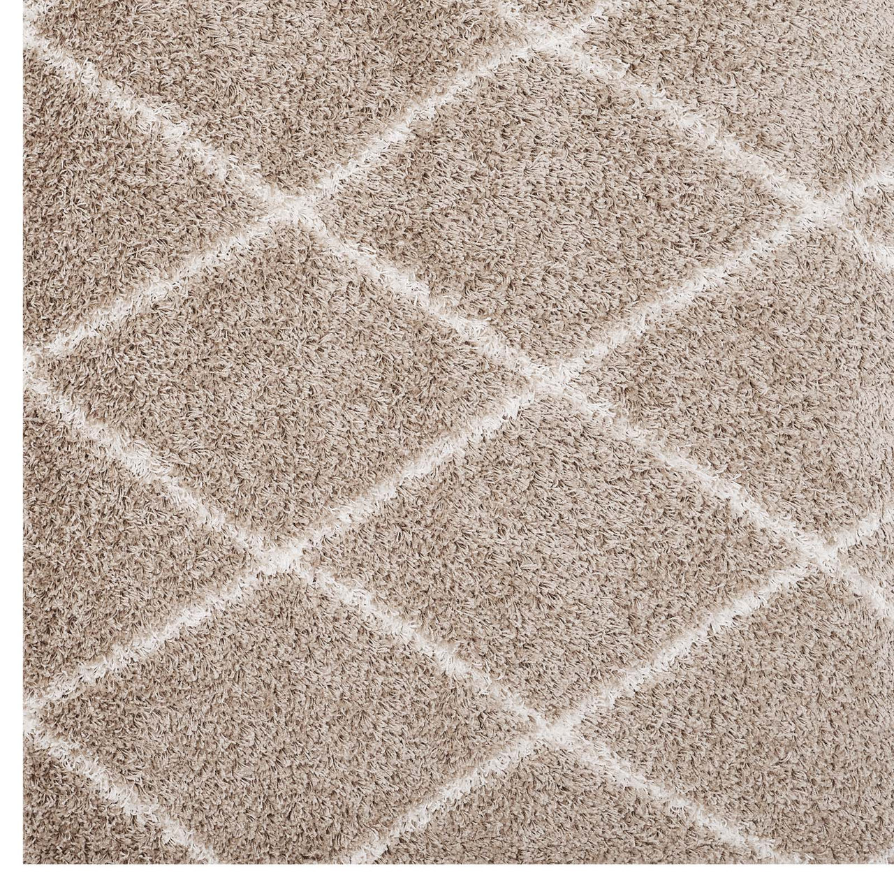 Winter Crystals 5x8 Shag Area Rug, Beige & Ivory
