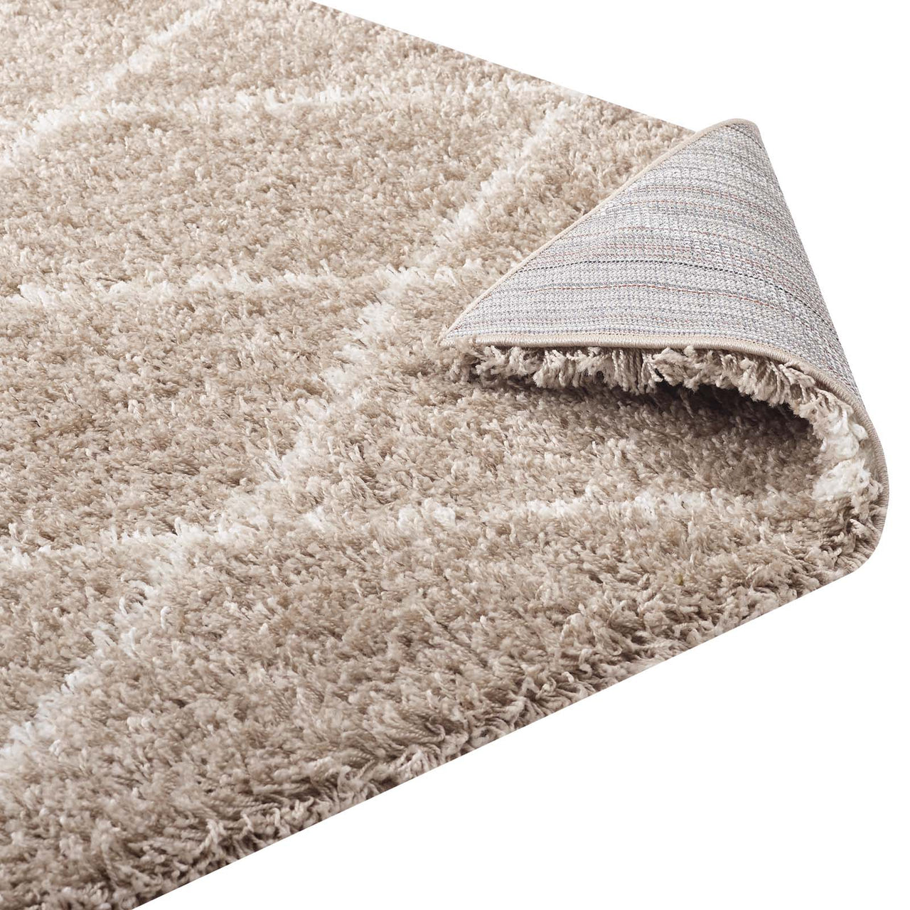 Winter Crystals 5x8 Shag Area Rug, Beige & Ivory
