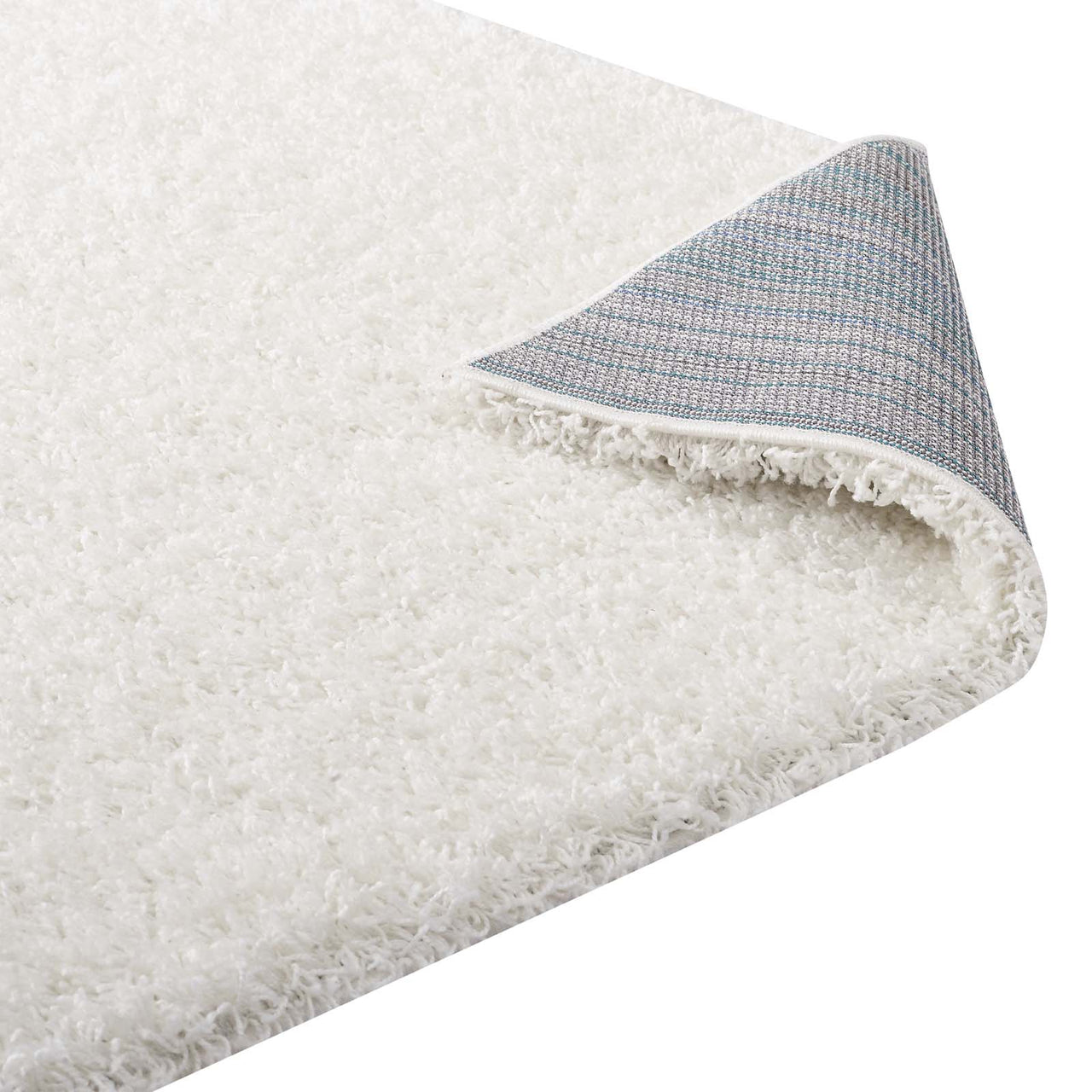 Skara 5x8 Shag Area Rug, Ivory & White