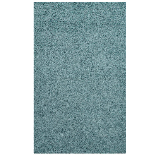 Skara 5x8 Shag Area Rug, Aqua Blue & Ivory