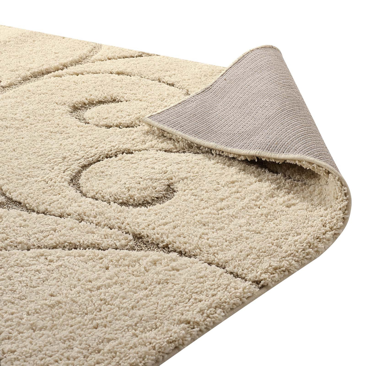 Floriva Wallflower Shag 8x10 Area Rug, Cream & Beige