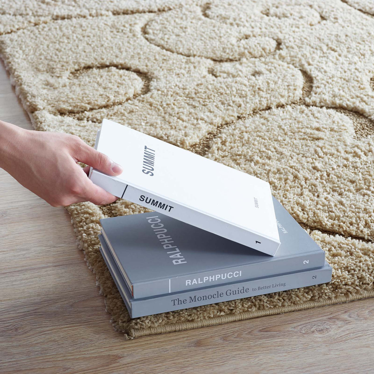 Floriva Wallflower Shag 8x10 Area Rug, Cream & Beige