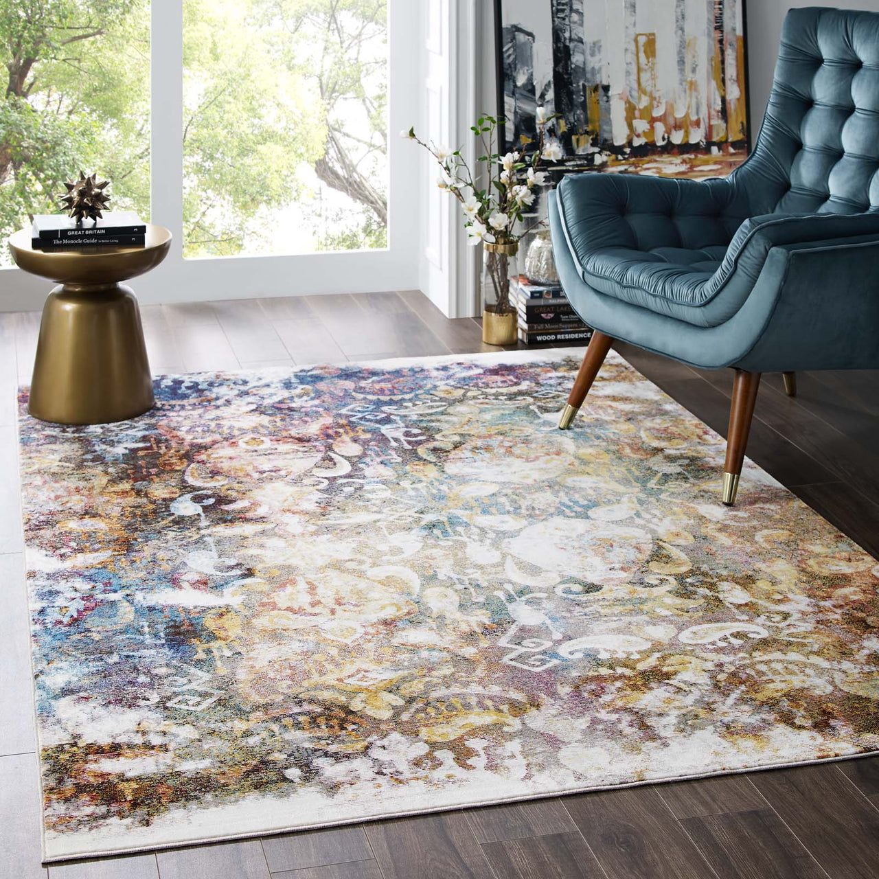Manifest Twin Flame 4x6 Area Rug, Multicolor
