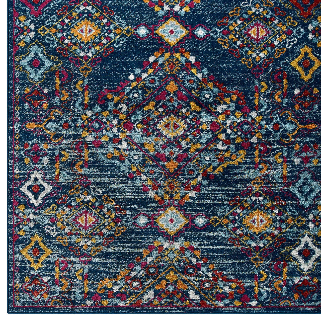 Chakra Alignment 5x8 Area Rug, Blue, Orange, Yellow and Red