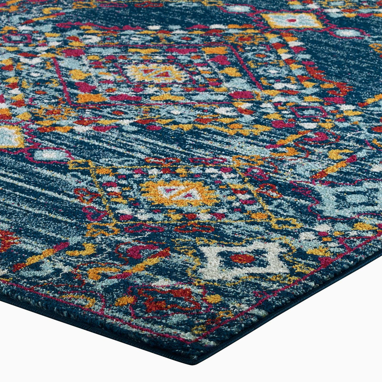 Chakra Alignment 5x8 Area Rug, Blue, Orange, Yellow and Red