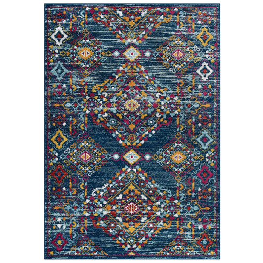 Chakra Alignment 8x10 Area Rug, Blue, Orange, Yellow and Red