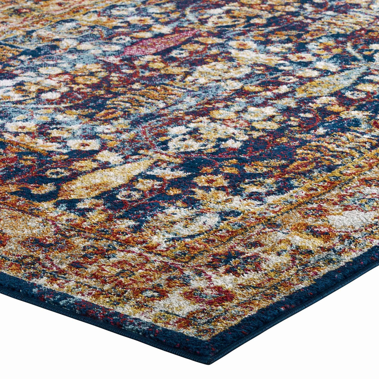 Chakra Generational Cursebreaker 5x8 Area Rug, Blue, Orange, Yellow and Red