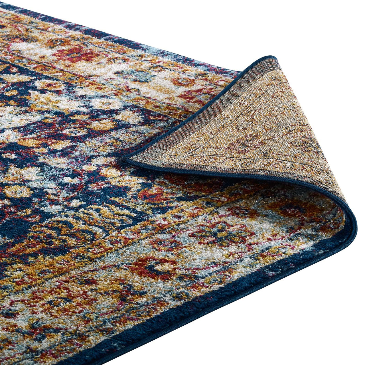 Chakra Generational Cursebreaker 5x8 Area Rug, Blue, Orange, Yellow and Red