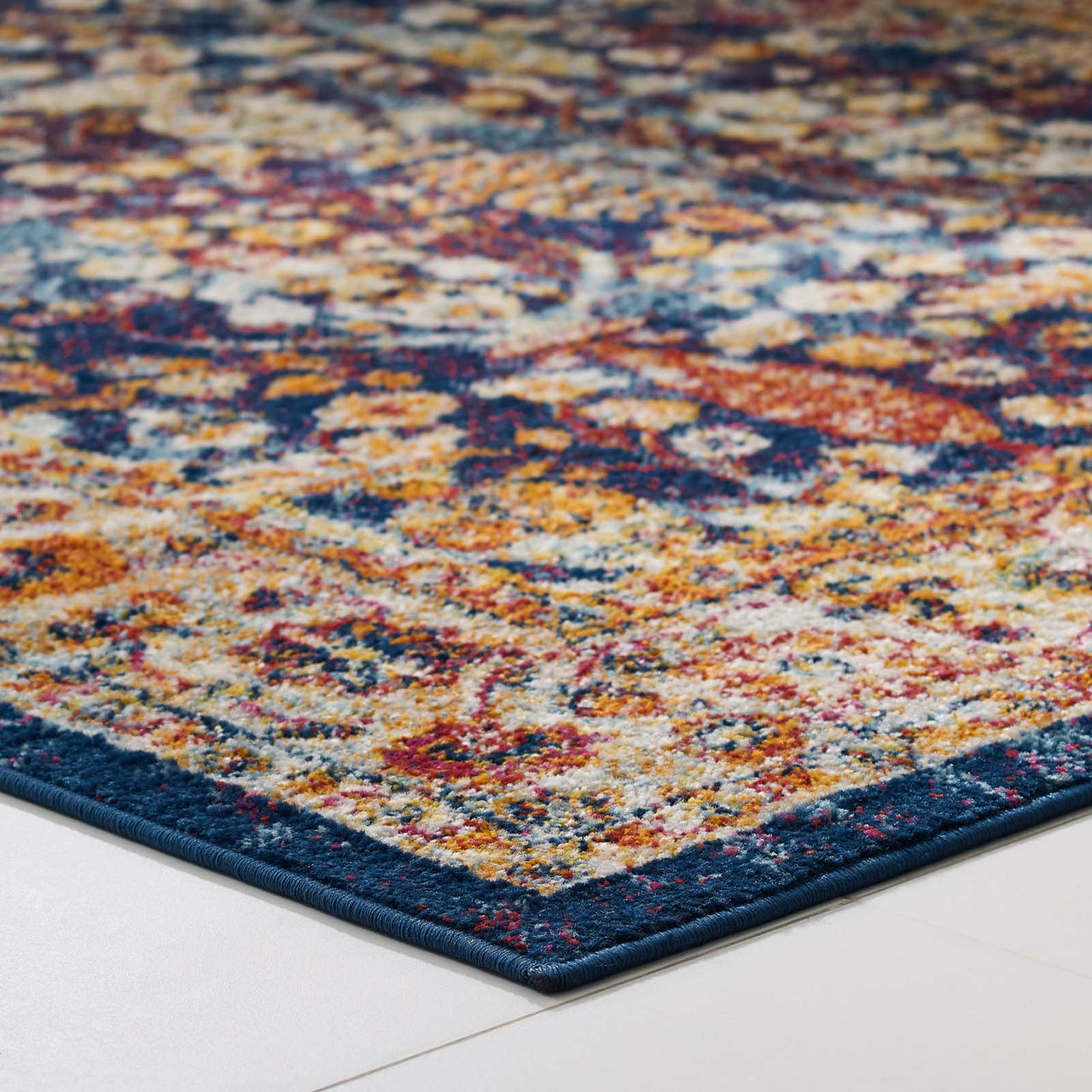 Chakra Generational Cursebreaker 5x8 Area Rug, Blue, Orange, Yellow and Red