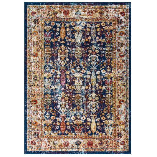 Chakra Generational Cursebreaker 8x10 Area Rug, Blue, Orange, Yellow and Red