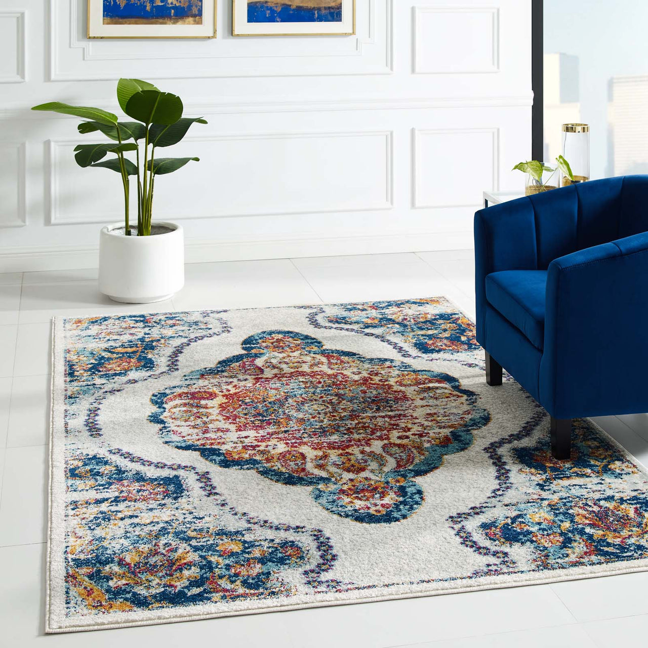 Chakra Third Eye, Ajna, 5x8 Area Rug, Multicolor