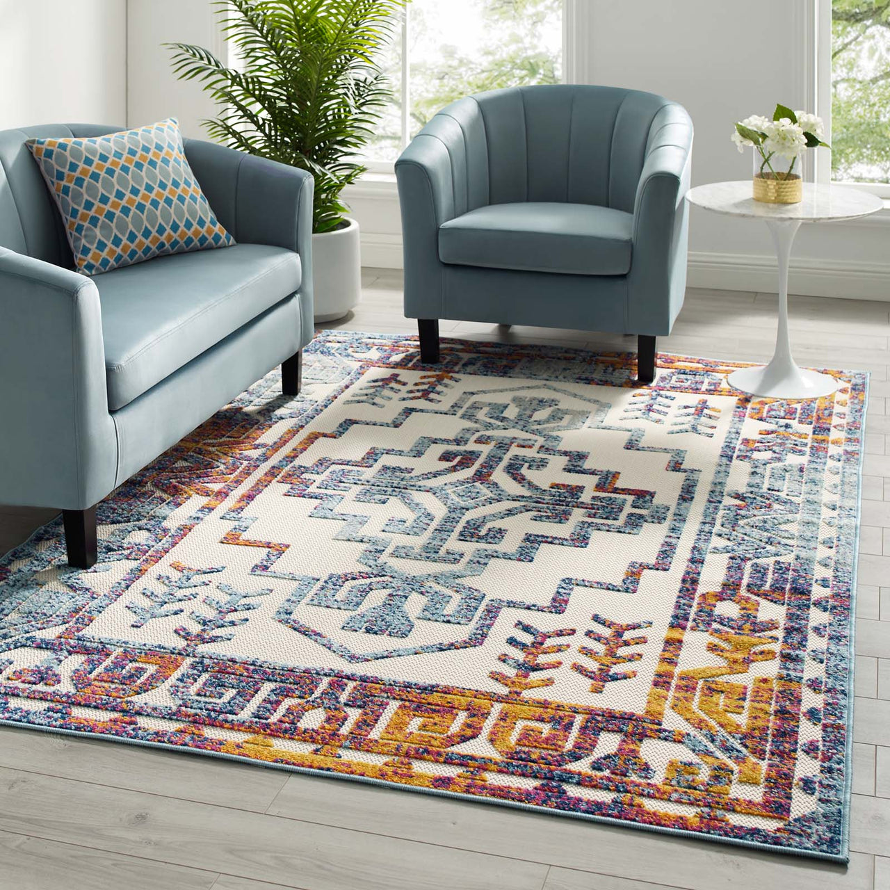 Mirror Protocol 5x8 Indoor|Outdoor Area Rug, Multicolor
