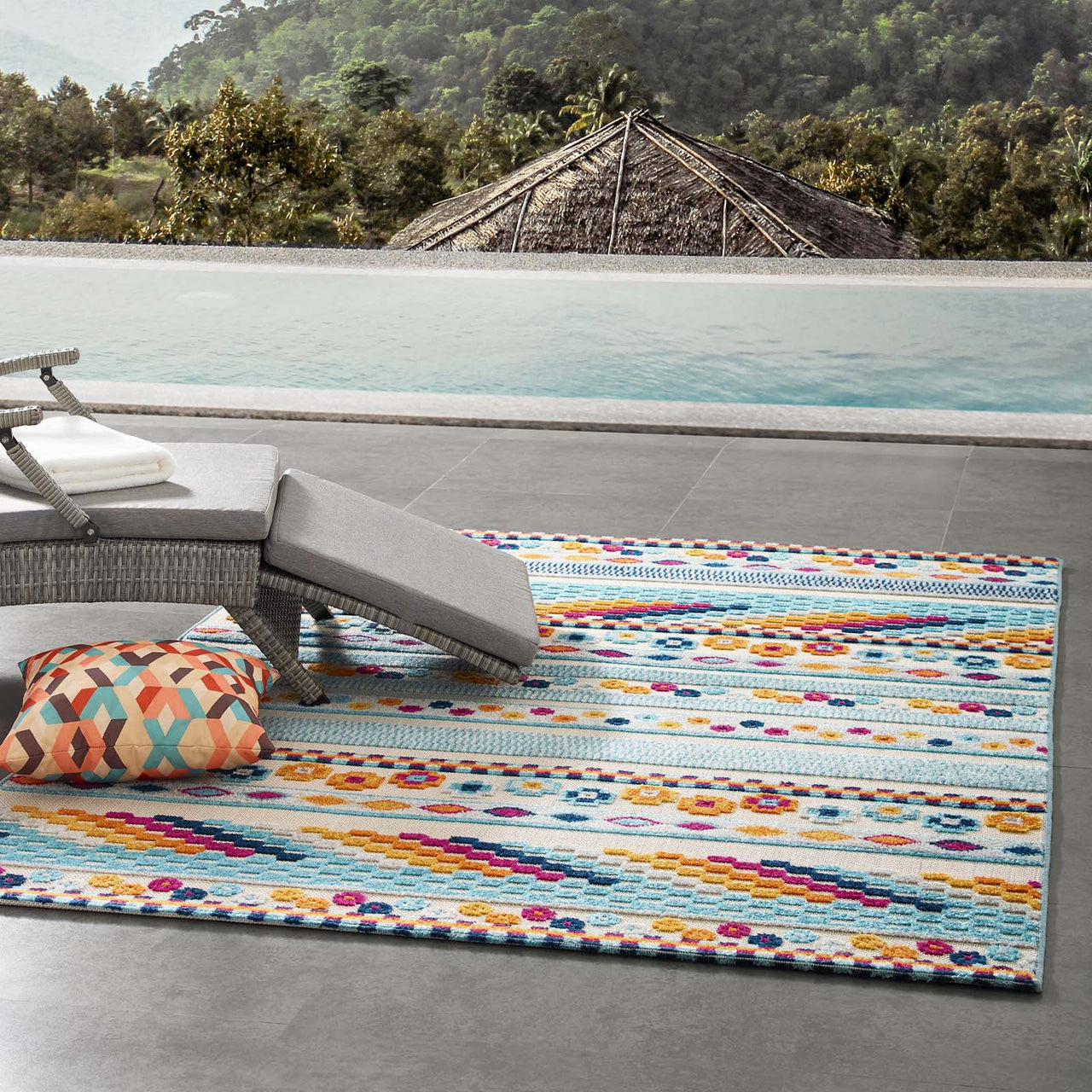 Mirror Emotions 5x8 Indoor | Outdoor Area Rug, Multicolor