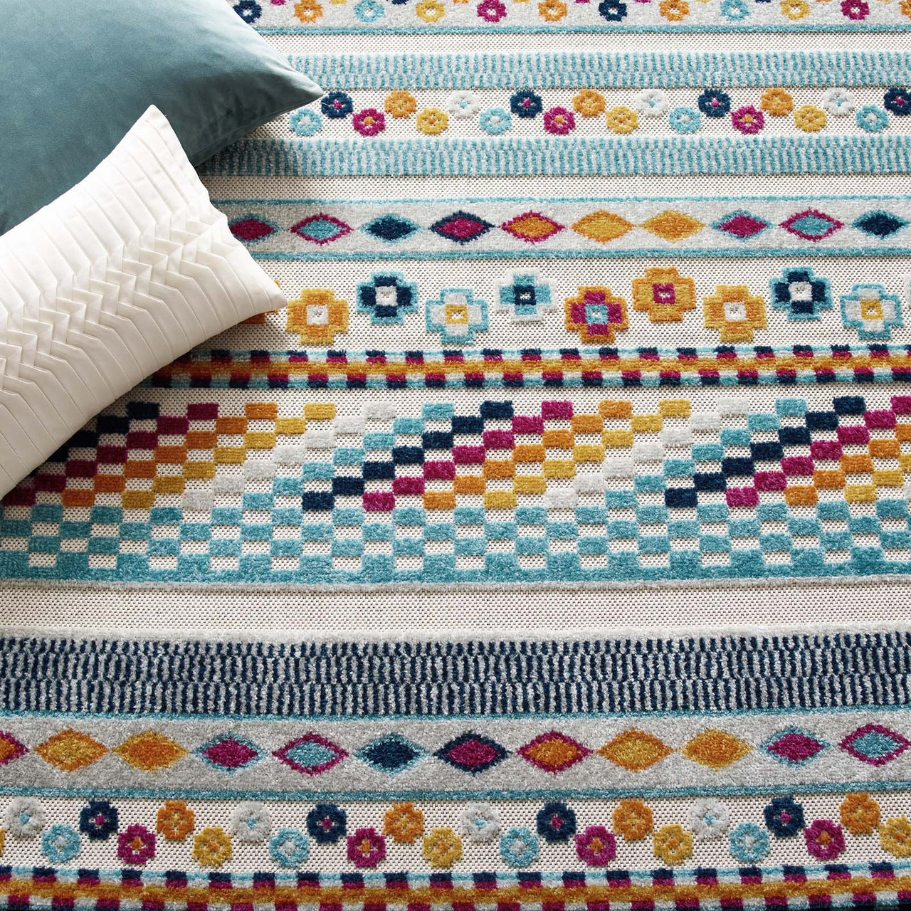 Mirror Emotions 8x10 Indoor | Outdoor Area Rug, Multicolor