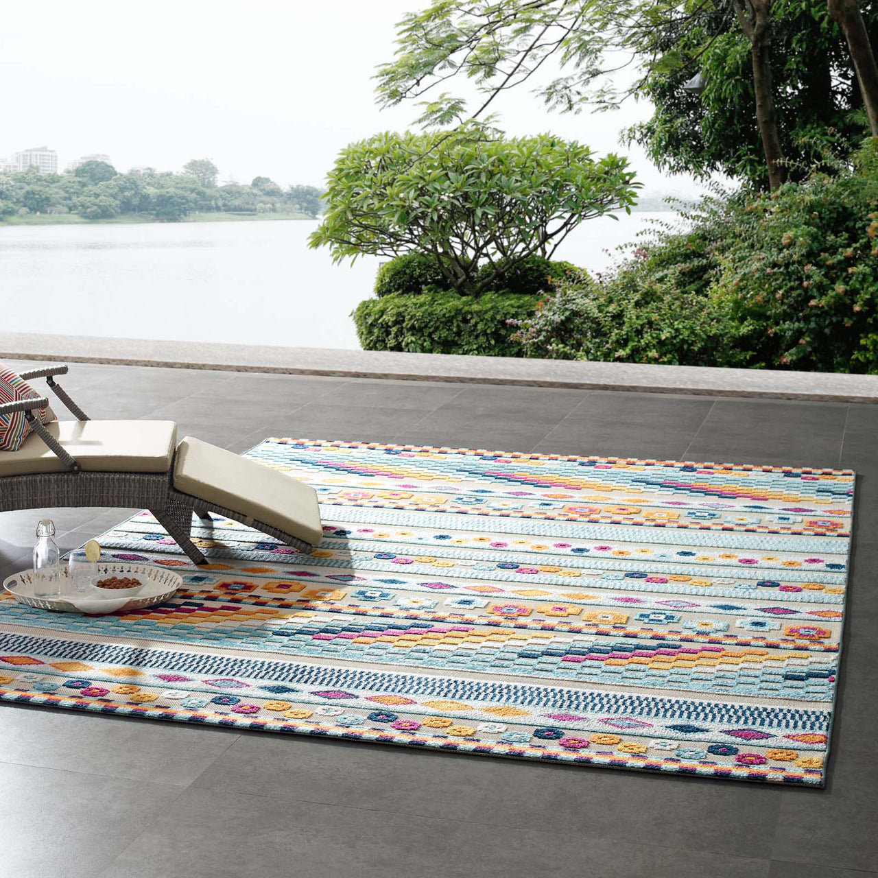 Mirror Emotions 8x10 Indoor | Outdoor Area Rug, Multicolor